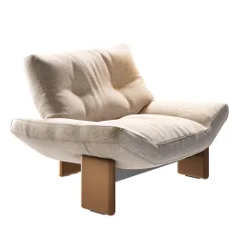 Emmi Armchair Textile Leather by Minotti